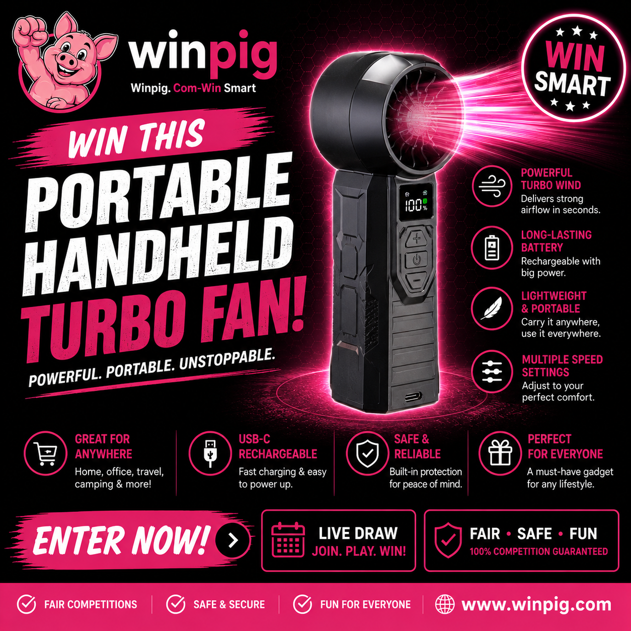 Win A Portable Handheld Turbo Fan